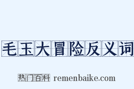 毛玉大冒险反义词是什么意思的图片